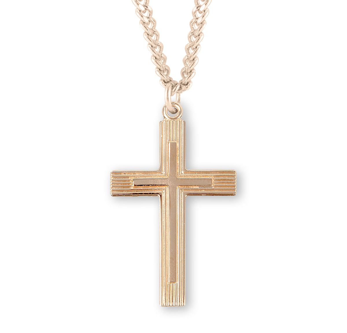 Extra Large Cross Necklace, Gold Over Sterling Silver