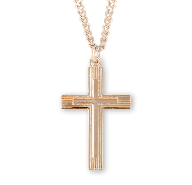 Extra Large Cross Necklace, Gold Over Sterling Silver