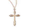 Large Wheat Cross Necklace, Gold Over Sterling Silver