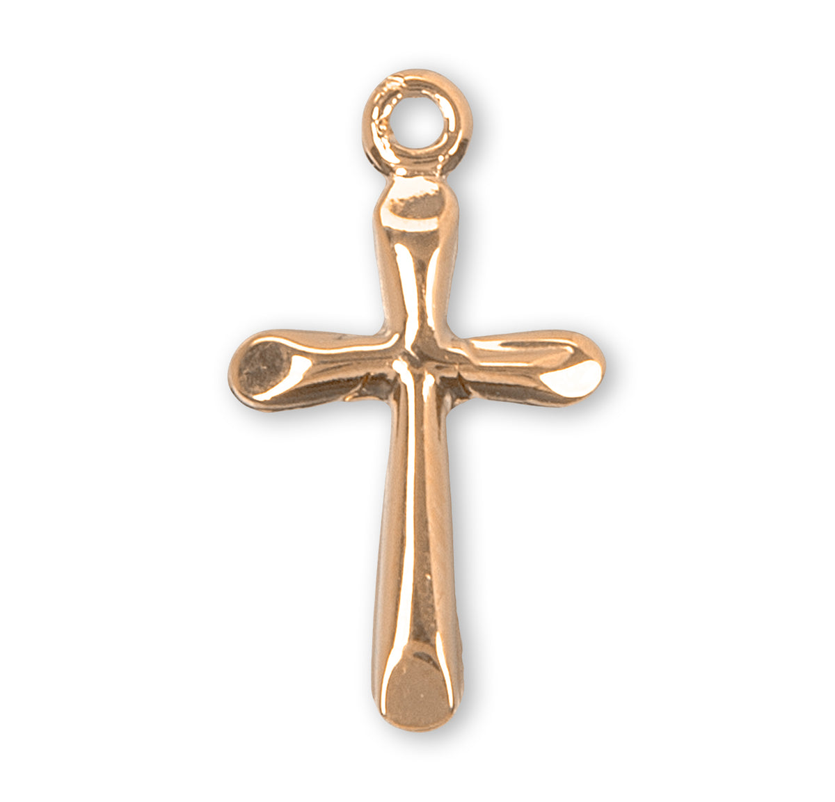 Small High Polish Cross Necklace, Gold Over Sterling Silver