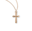 Small High Polish Cross Necklace, Gold Over Sterling Silver