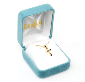 Small High Polish Cross Necklace, Gold Over Sterling Silver