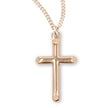 Beveled High Polish Cross Necklace, Gold Over Sterling Silver