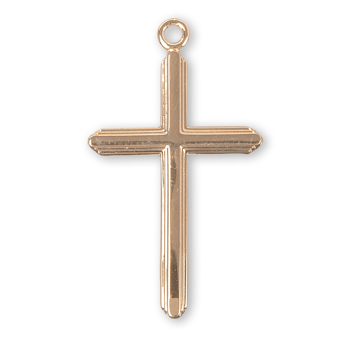 Large Simple Cross Necklace, Gold Over Sterling Silver