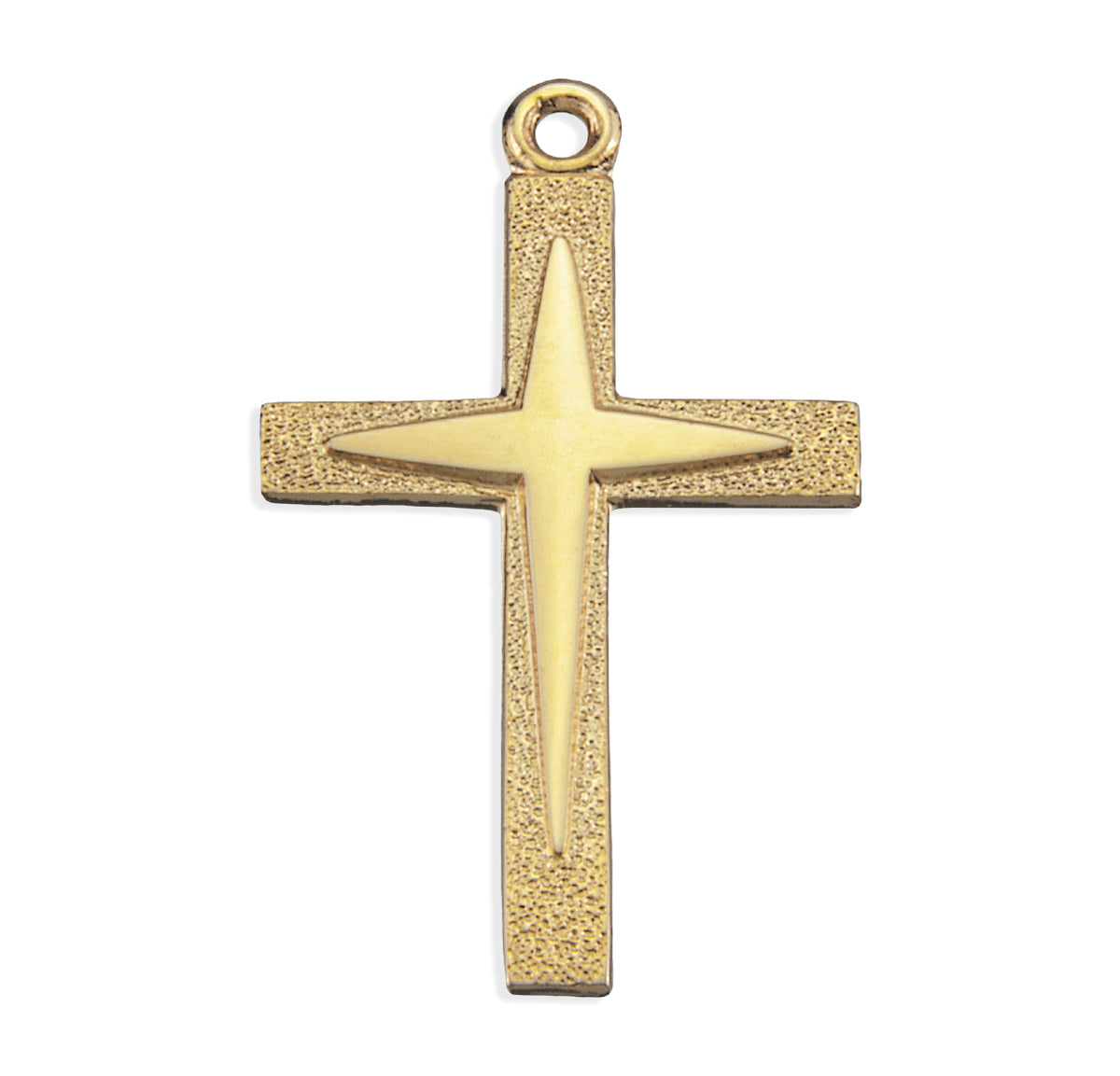 Starburst Cross Necklace, Gold Over Sterling Silver