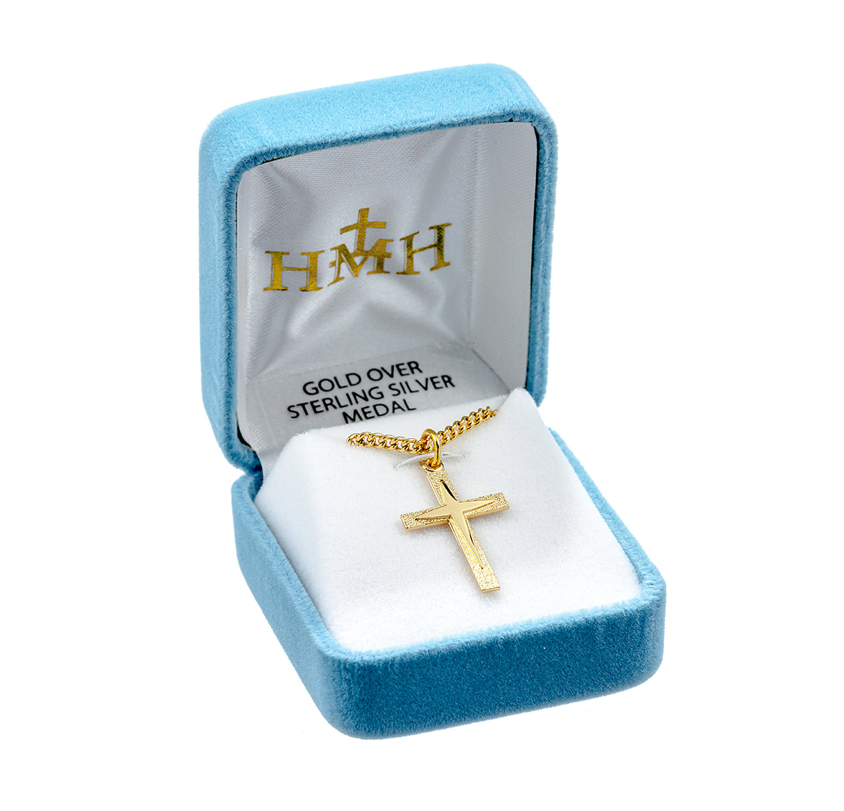 Starburst Cross Necklace, Gold Over Sterling Silver