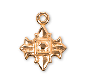 Fleur-de-Lis Cross Necklace, Gold Over Sterling Silver