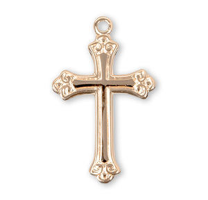 Medium Cross Necklace, Gold Over Sterling Silver