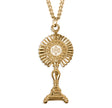 Extra Large Monstrance Pendant Necklace, Gold Over Sterling Silver