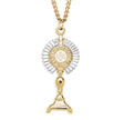 Two-Tone Monstrance Pendant Necklace, Gold Over Sterling Silver