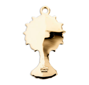 Large Monstrance Pendant Necklace, Gold Over Sterling Silver