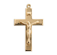Simple High Polish Crucifix Necklace, Gold Over Sterling Silver