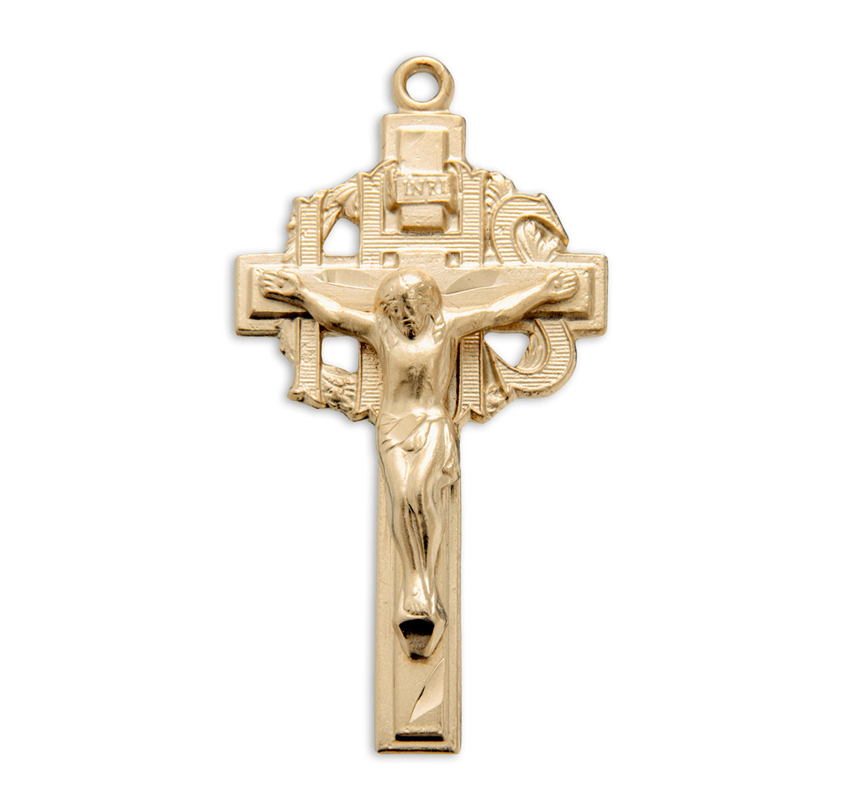 Pierced Crucifix Necklace, Gold Over Sterling Silver