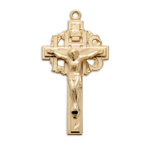 Pierced Crucifix Necklace, Gold Over Sterling Silver