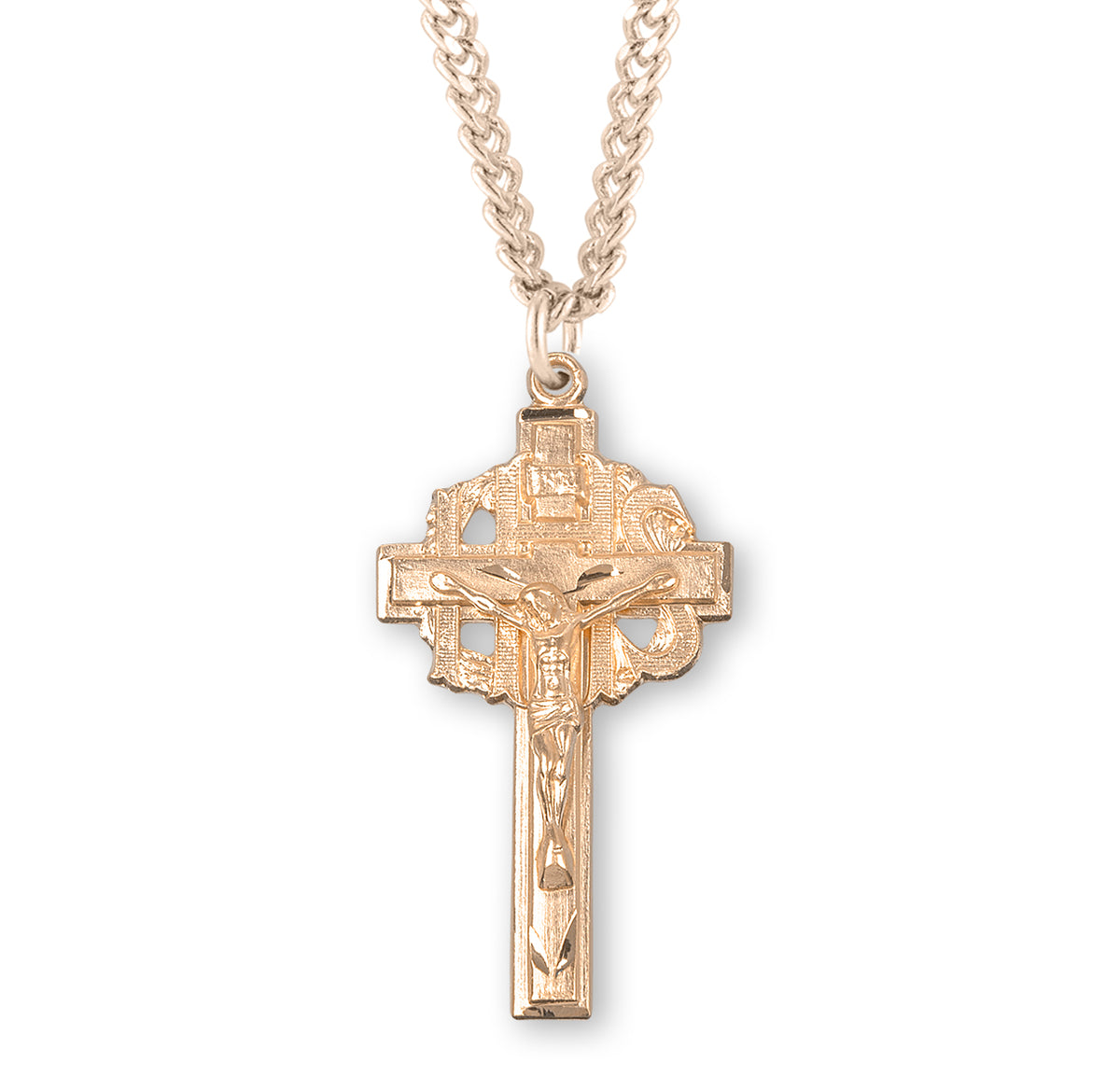 Pierced Crucifix Necklace, Gold Over Sterling Silver