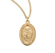 Medium Saint Anthony Oval Medal Necklace, Gold Over Sterling Silver