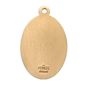Saint Christopher Oval Medal Necklace, Gold Over Sterling Silver