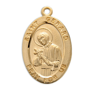 Saint Gerard Oval Medal Necklace, Gold Over Sterling Silver