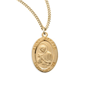Saint Gerard Oval Medal Necklace, Gold Over Sterling Silver