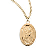 Saint John the Evangelist Oval Medal Necklace, Gold Over Sterling Silver