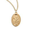 Saint Joseph Oval Medal Necklace, Gold Over Sterling Silver
