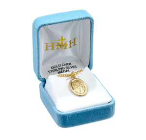 Saint Joseph Oval Medal Necklace, Gold Over Sterling Silver