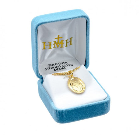 St. Michael the Archangel Gold Over Sterling Silver Medal Necklace