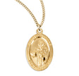 Saint Thomas Oval Medal Necklace, Gold Over Sterling Silver