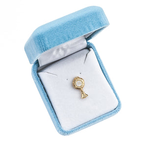 Monstrance Lapel Pin, Gold Over Sterling Silver