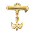 Baby Holy Spirit Medal Bar Pin, Gold Over Sterling Silver