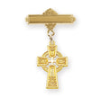 Baby Irish Celtic Cross Bar Pin, Gold Over Sterling Silver