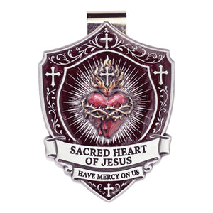 Sacred Heart of Jesus Zinc Visor Clip