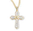 Celtic Crystal Cubic Zirconia Cross Necklace, Gold Over Sterling Silver