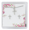 Crystal Cross Earrings Pendant Set for Girls
