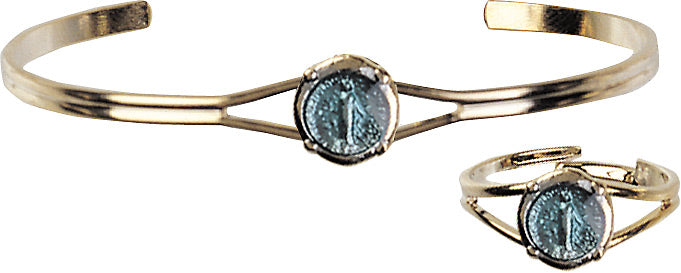 Girls Miraculous Bracelet and Ring Set Silver or Gold Plated