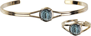 Girls Miraculous Bracelet and Ring Set Silver or Gold Plated