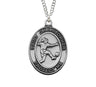 Soccer Necklace Pewter Oval Medal for Girls
