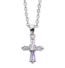 Pink Cubic Zirconia Cross Necklace for Girls