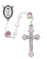 Girls Pink Venetian Beads First Communion Rosary