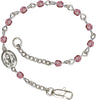 Silver Chalice First Communion Bracelet 4mm Crystal Beads for Girls