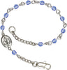 Silver Chalice First Communion Bracelet 4mm Crystal Beads for Girls
