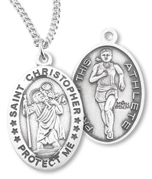 St. Christopher Track Medal Sterling Silver for Women