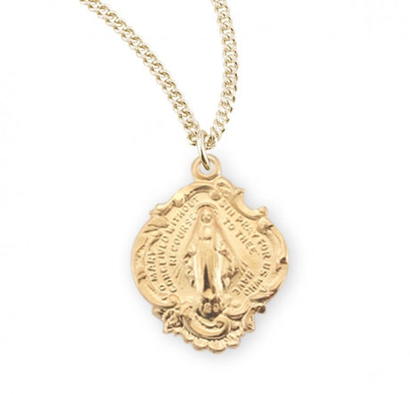Wide Budded Edge Miraculous Pendant for Girls