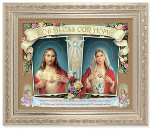 God Bless Our Home Sacred Hearts 8x10 Framed Print Under Glass