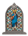 Good Shepherd Glass Art in Arched Frame