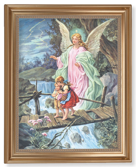 Guardian Angel Over the Bridge 11x14 Framed Print Artboard