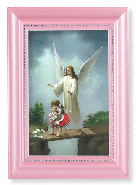 Guardian Angel Protecting Children 4x6 Print Pearlized Frame