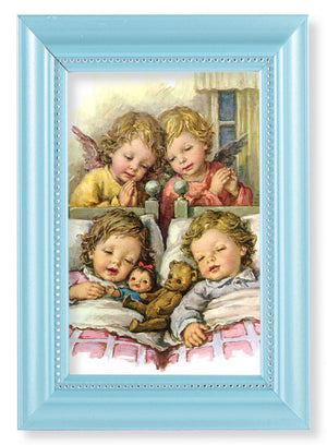 Guardian Angels with Twins 4x6 Print Pearlized Frame