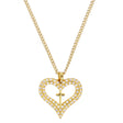 Gold Plated Crystal Cross Heart Necklace