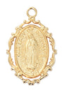 Gold Tone Oval Our Lady of Guadalupe Necklace